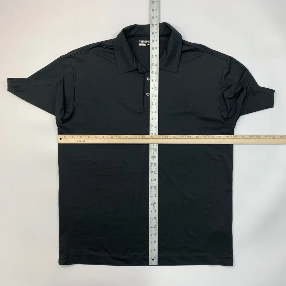 Nike Polo Shirt Mens L Large‎ Black Elite Series Ottoman Bonded Performance Golf